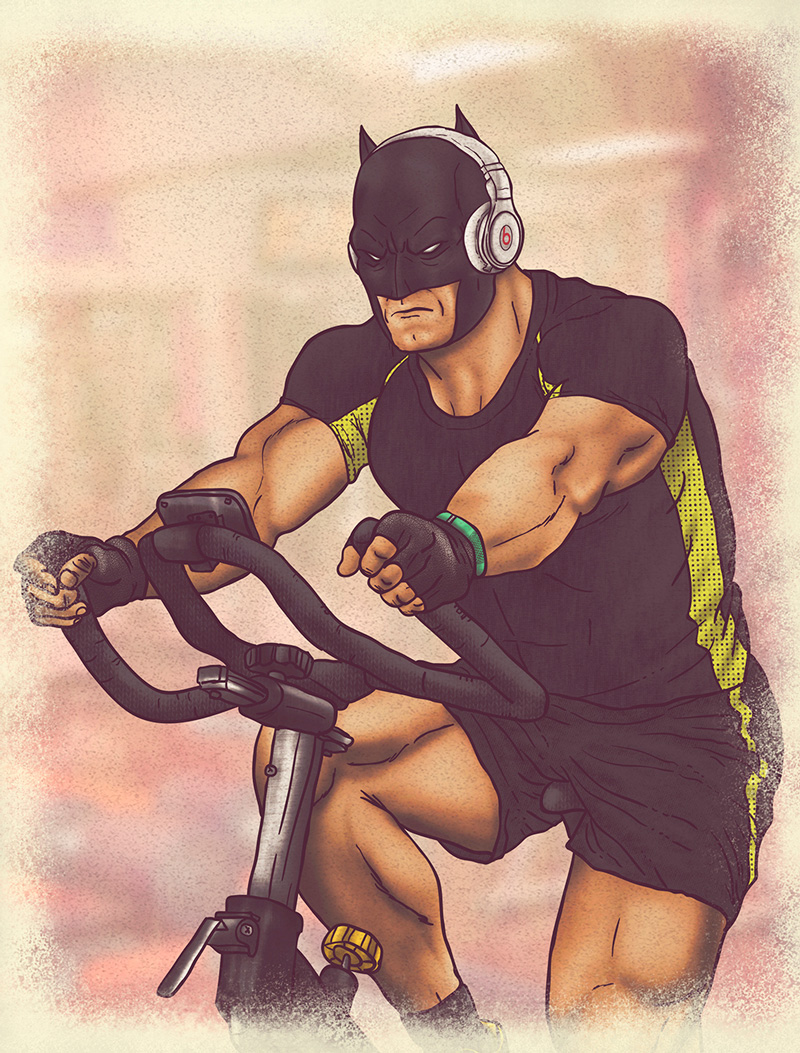 Batman exercising