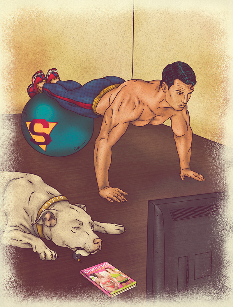 Superman Exercising
